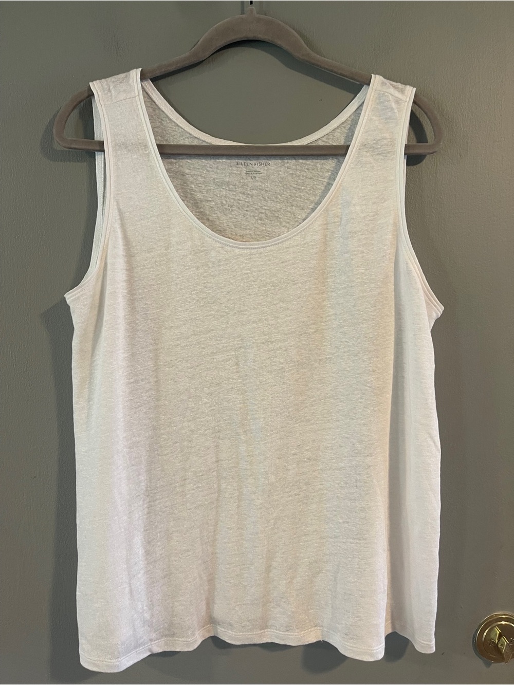 Eileen Fisher Organic Linen Jersey Tank Size L